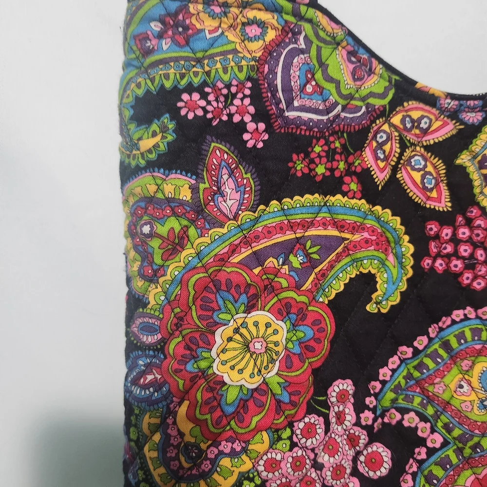 Vera Bradley Symphony in Hue Multi-Color Paisley Quilted Shoulder Hipster Bag.